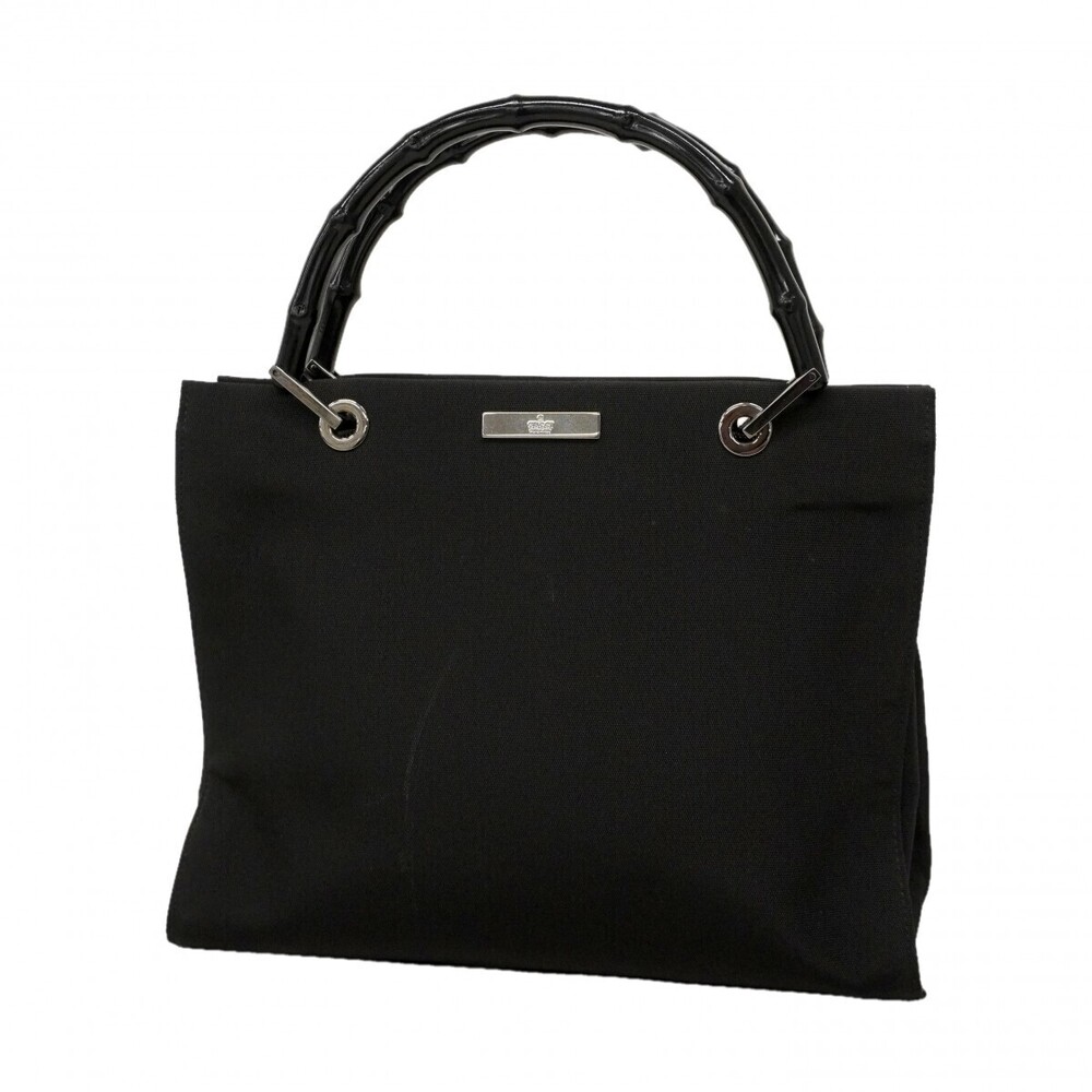 Gucci Handbag Bamboo Black Silver Hardware